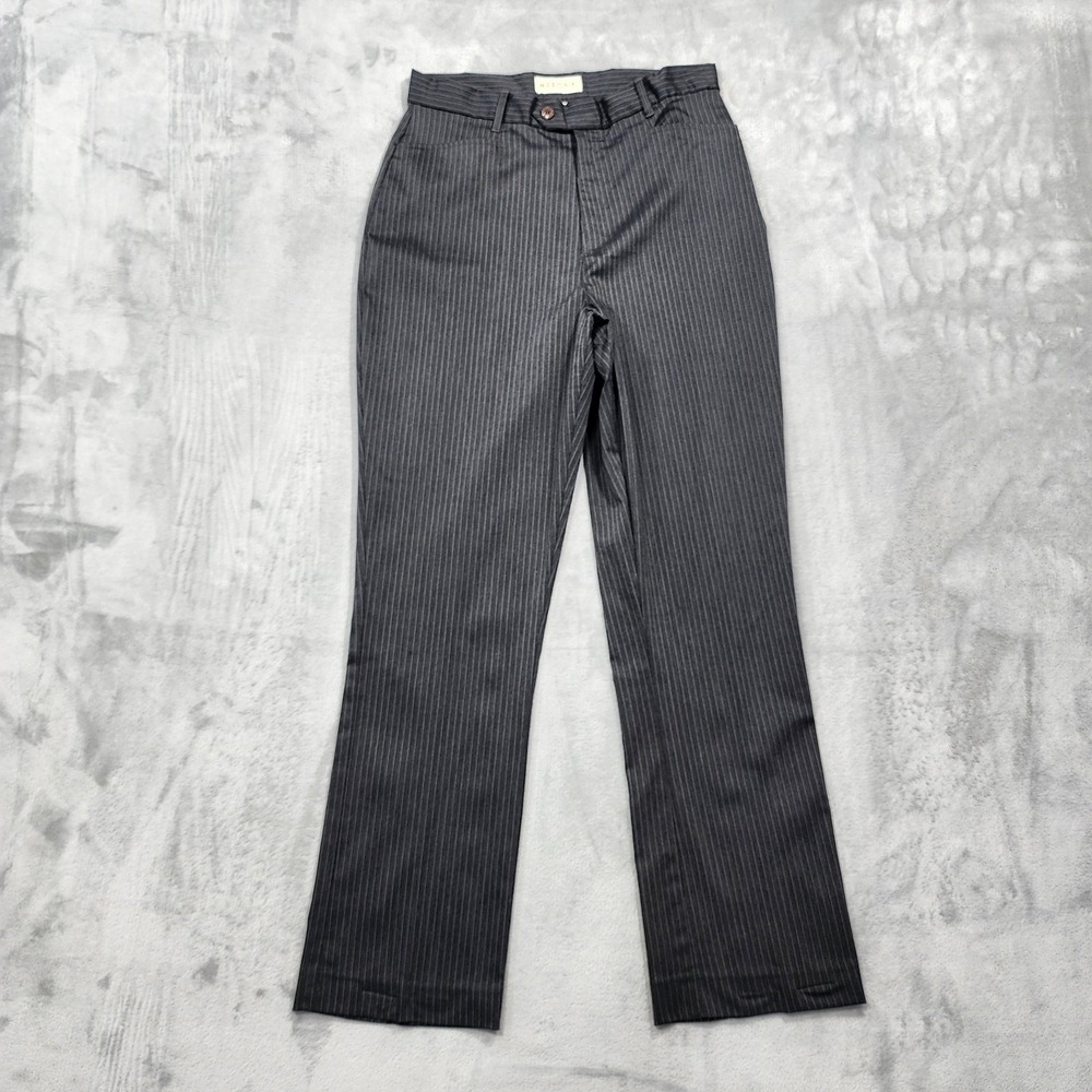 Vintage‎ Merona Pants Womens 14 Gray Pinstripe Straight Leg Stretch Office